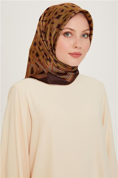 Armine Klasik Desenli Sura Saf İpek Eşarp 9213D 83