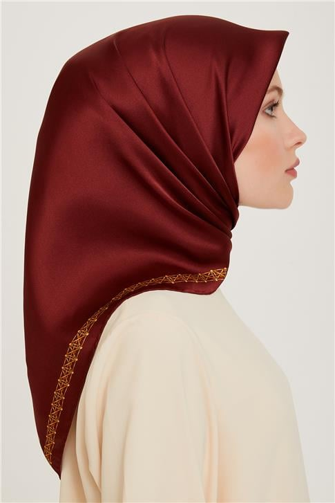 Armine Klasik Desenli Sura Saf İpek Eşarp 9260D 03 81