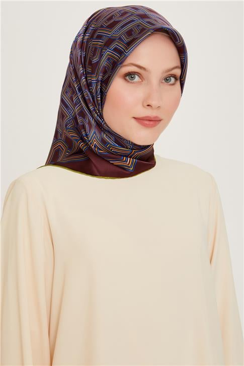 Armine Klasik Desenli Sura Saf İpek Eşarp 9213D 84