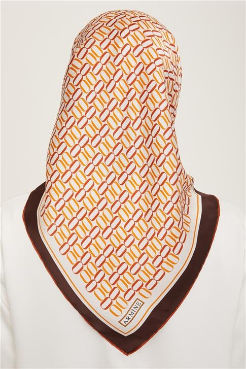 Armine Klasik Desenli Twill İpek Eşarp 24Ya9149 8 53