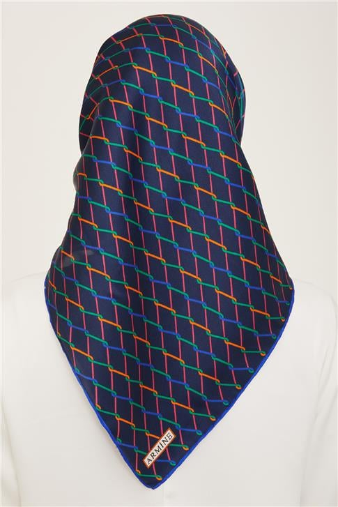Armine Klasik Desenli Twill İpek Eşarp 24Ya9152 85 10
