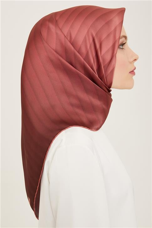 Armine Klasik Desenli Twill İpek Eşarp 24Ya9150 4 02