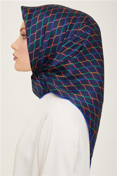 Armine Klasik Desenli Twill İpek Eşarp 24Ya9152 85 10