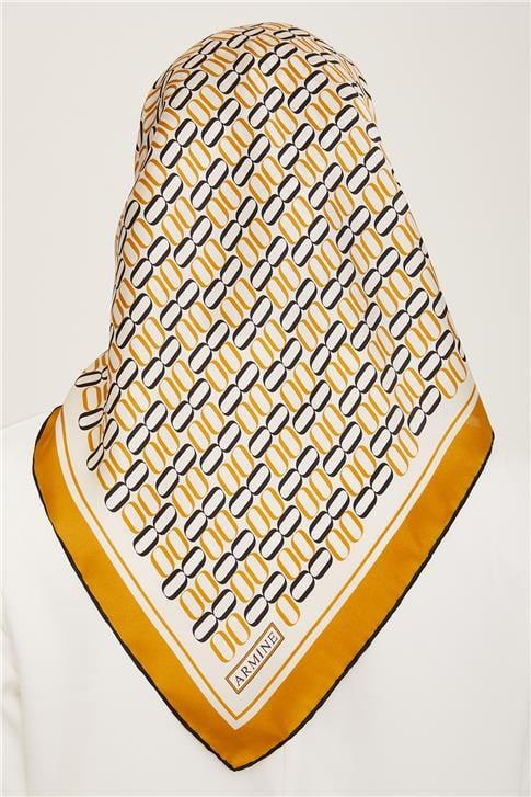 Armine Klasik Desenli Twill İpek Eşarp 24Ya9149 8 04