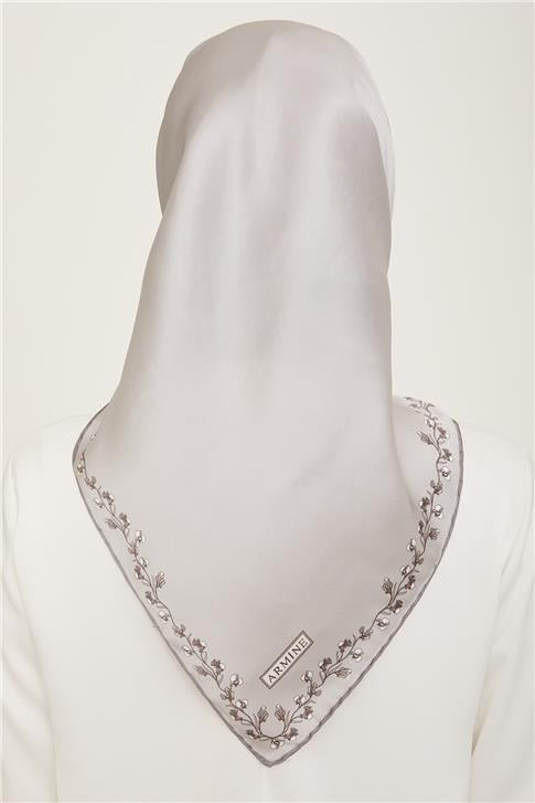 Armine Klasik Desenli Twill İpek Eşarp 24Ya9168 89 35
