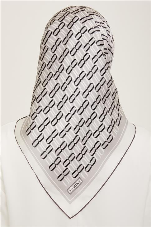 Armine Klasik Desenli Twill İpek Eşarp 24Ya9149 8 34