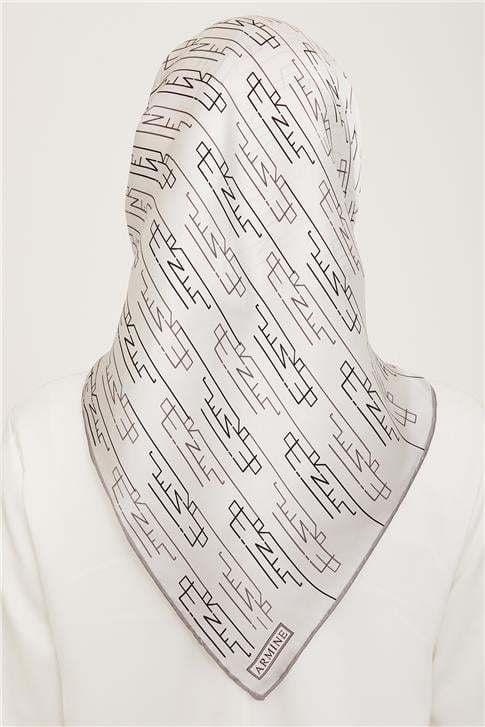 Armine Klasik Desenli Twill İpek Eşarp 24Ya9142 53 01