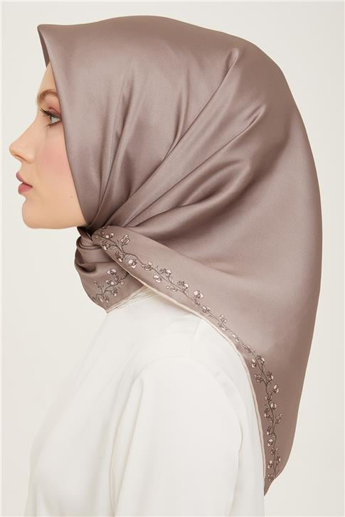 Armine Klasik Desenli Twill İpek Eşarp 24Ya9168 89 33