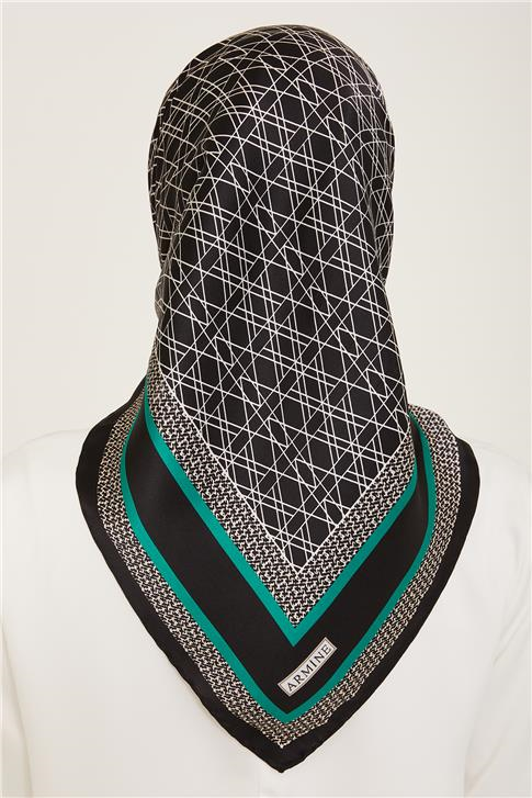 Armine Klasik Desenli Twill İpek Eşarp 24Ya9167 2 35