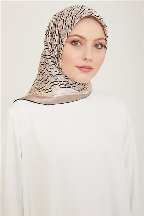 Armine Klasik Desenli Twill İpek Eşarp 24Ya9149 8 03