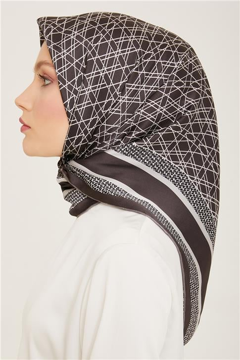 Armine Klasik Desenli Twill İpek Eşarp 24Ya9167 2 53