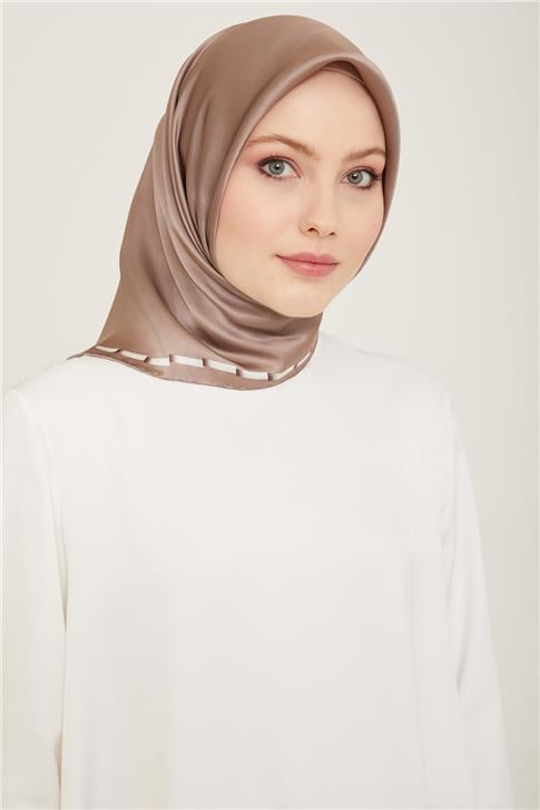 Armine Klasik Desenli Twill İpek Eşarp 24Ya9165 31 38