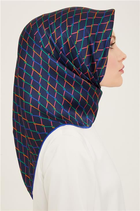 Armine Klasik Desenli Twill İpek Eşarp 24Ya9152 85 10