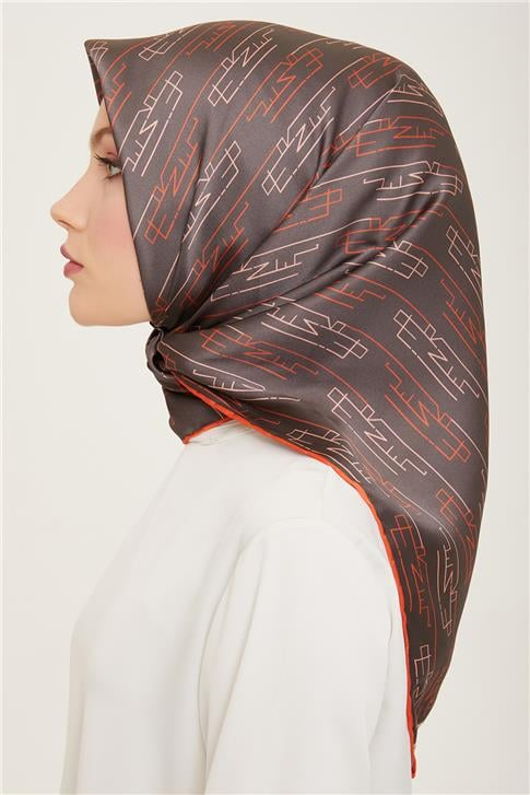 Armine Klasik Desenli Twill İpek Eşarp 24Ya9142 53 50