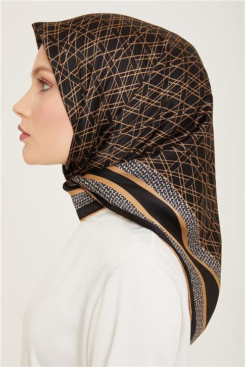 Armine Klasik Desenli Twill İpek Eşarp 24Ya9167 2 02
