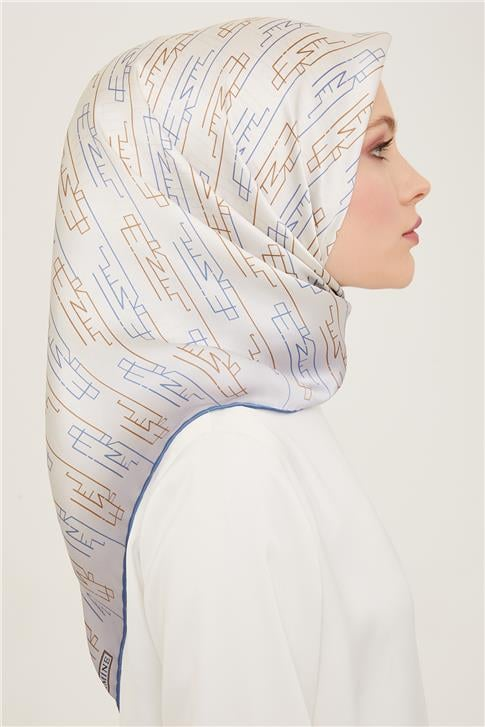 Armine Klasik Desenli Twill İpek Eşarp 24Ya9142 53 04