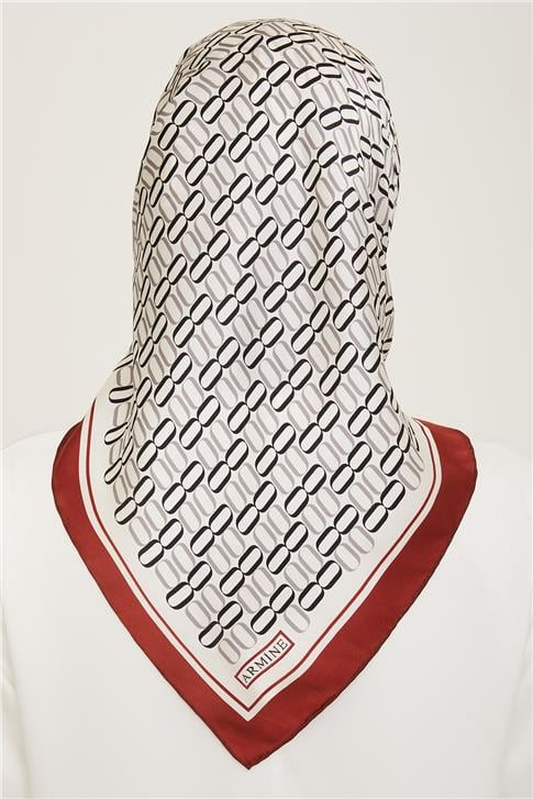 Armine Klasik Desenli Twill İpek Eşarp 24Ya9149 8 09