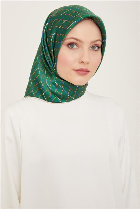 Armine Klasik Desenli Twill İpek Eşarp 24Ya9152 85 85