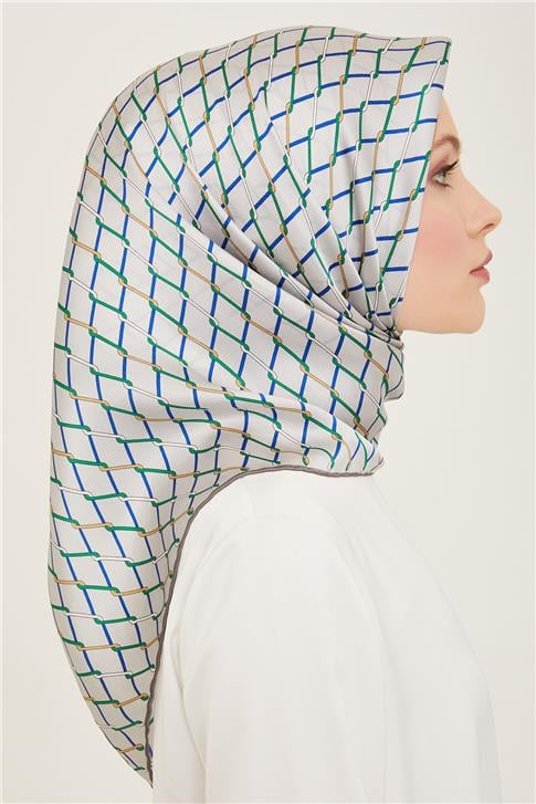 Armine Klasik Desenli Twill İpek Eşarp 24Ya9152 85 33