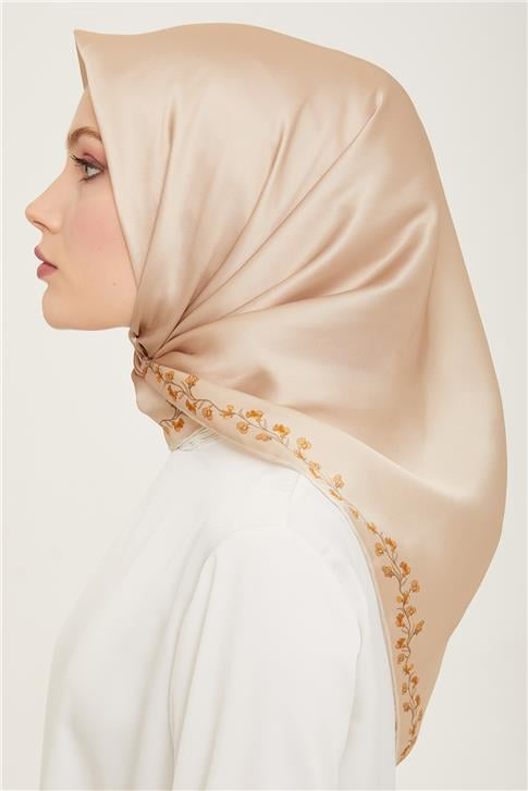 Armine Klasik Desenli Twill İpek Eşarp 24Ya9168 89 80