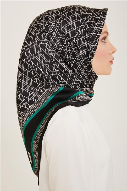 Armine Klasik Desenli Twill İpek Eşarp 24Ya9167 2 35