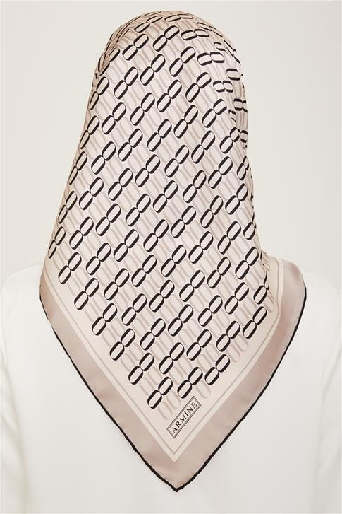 Armine Klasik Desenli Twill İpek Eşarp 24Ya9149 8 03
