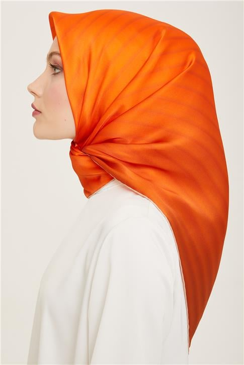 Armine Klasik Desenli Twill İpek Eşarp 24Ya9150 4 82