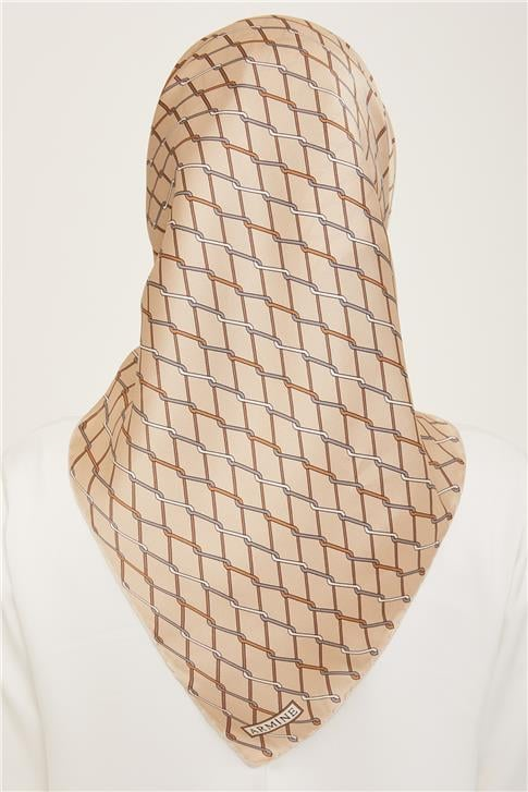 Armine Klasik Desenli Twill İpek Eşarp 24Ya9152 85 83