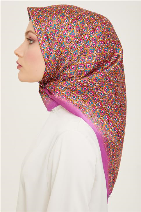 Armine Klasik Desenli Twill İpek Eşarp 24Ya9134 67 03