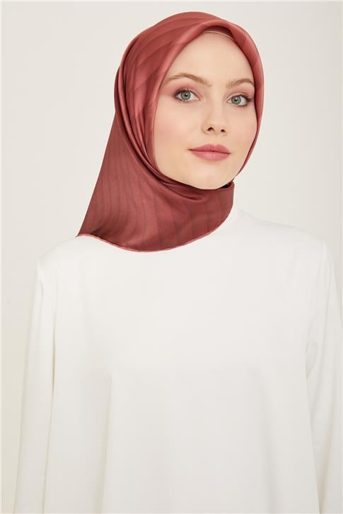 Armine Klasik Desenli Twill İpek Eşarp 24Ya9150 4 02