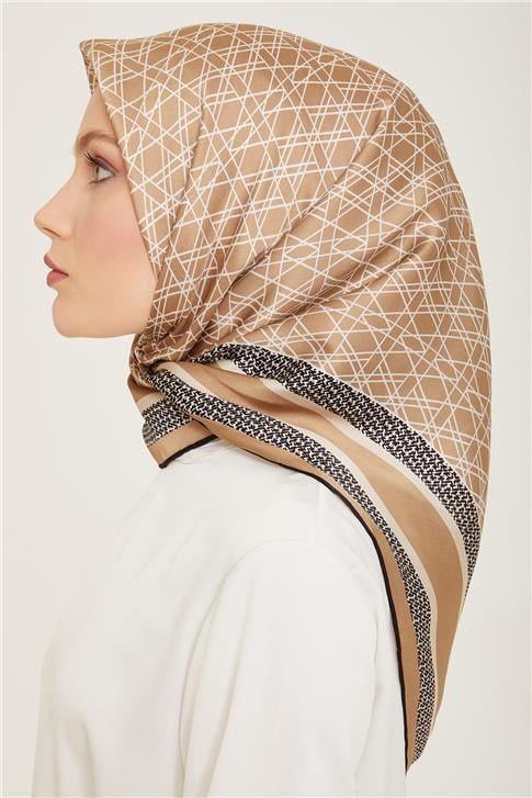 Armine Klasik Desenli Twill İpek Eşarp 24Ya9167 2 34