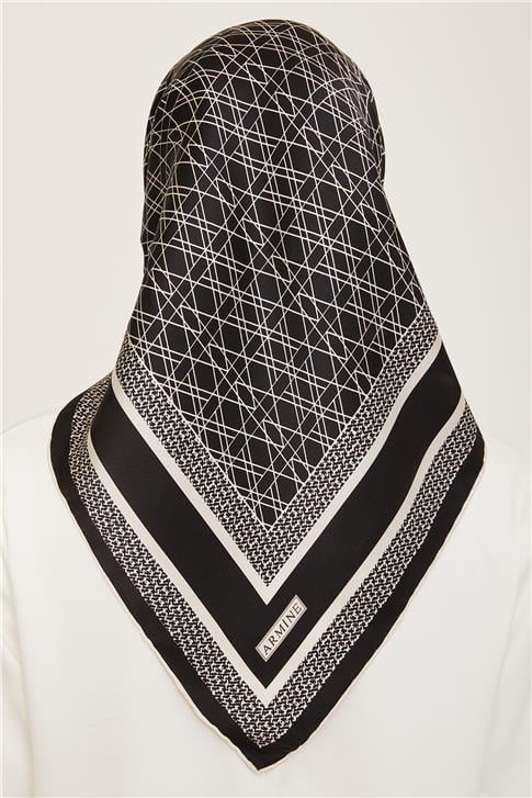 Armine Klasik Desenli Twill İpek Eşarp 24Ya9167 2 01