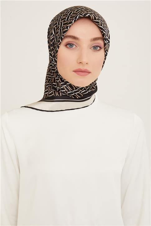 Armine Klasik Desenli Twill İpek Eşarp 24Ya9149 8 05