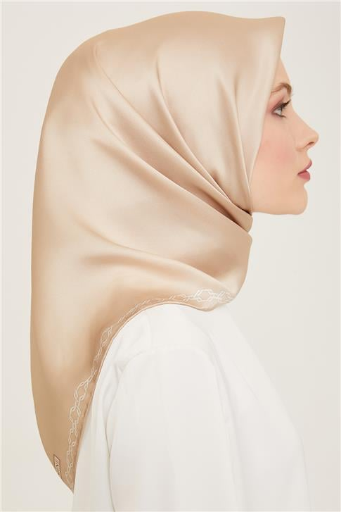 Armine Klasik Desenli Twill İpek Eşarp 24Ya9154 53 02