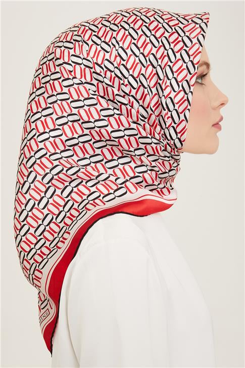 Armine Klasik Desenli Twill İpek Eşarp 24Ya9149 8 31