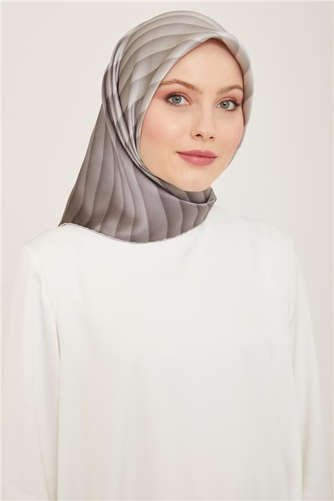 Armine Klasik Desenli Twill İpek Eşarp 24Ya9150 4 87