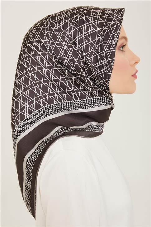 Armine Klasik Desenli Twill İpek Eşarp 24Ya9167 2 53