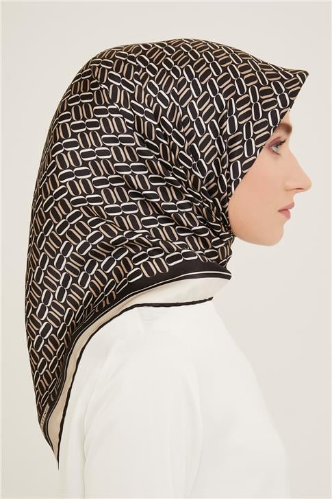 Armine Klasik Desenli Twill İpek Eşarp 24Ya9149 8 05