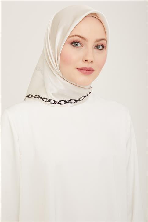 Armine Klasik Desenli Twill İpek Eşarp 24Ya9154 53 85