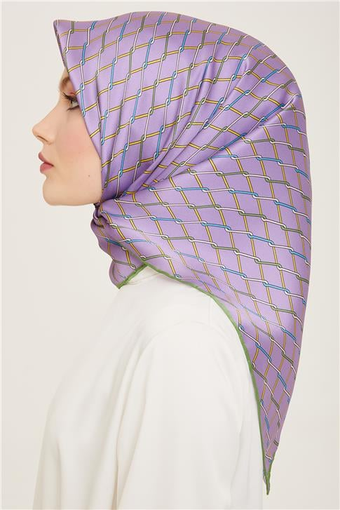 Armine Klasik Desenli Twill İpek Eşarp 24Ya9152 85 04