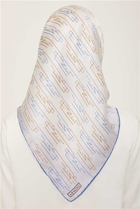 Armine Klasik Desenli Twill İpek Eşarp 24Ya9142 53 04