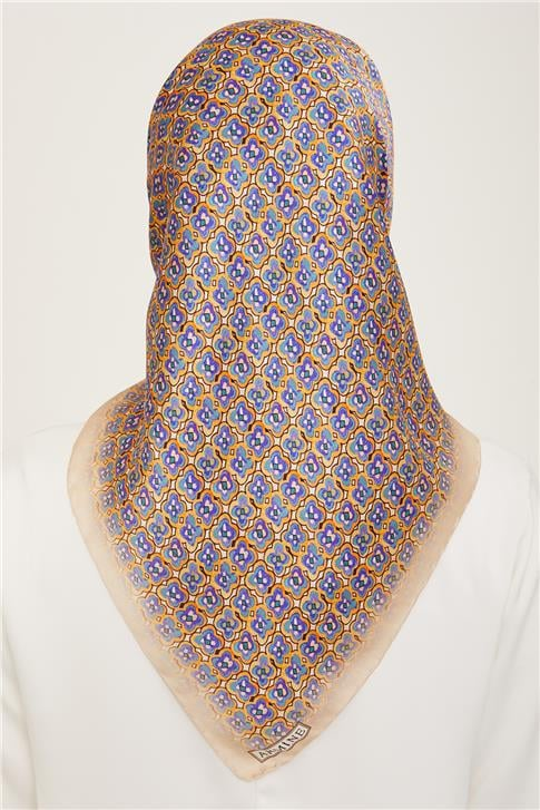 Armine Klasik Desenli Twill İpek Eşarp 24Ya9134 67 32