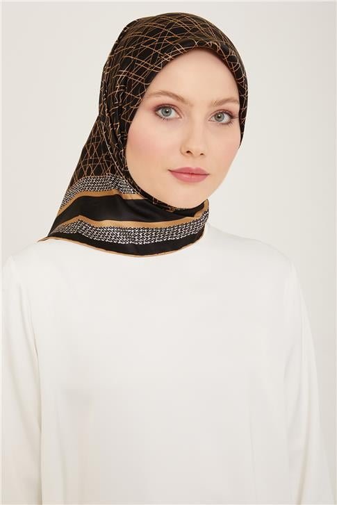 Armine Klasik Desenli Twill İpek Eşarp 24Ya9167 2 02
