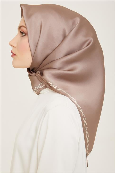 Armine Klasik Desenli Twill İpek Eşarp 24Ya9154 53 32