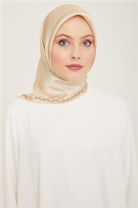 Armine Klasik Desenli Twill İpek Eşarp 24Ya9154 53 31