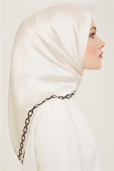 Armine Klasik Desenli Twill İpek Eşarp 24Ya9149 8 54