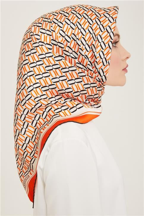 Armine Klasik Desenli Twill İpek Eşarp 24Ya9149 8 37