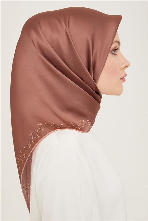 Armine Klasik Desenli Twill İpek Eşarp 24Ya9168 89 51