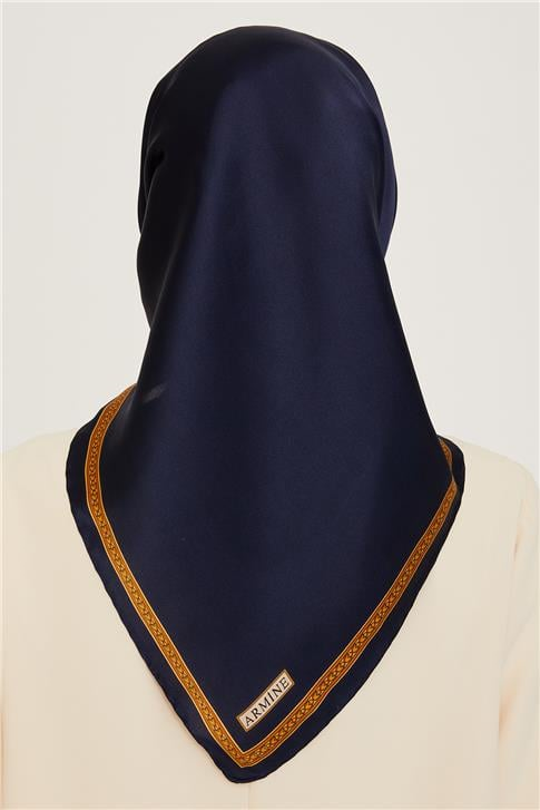 Armine Klasik Desenli Twill Saf İpek Eşarp 9261D 07 01