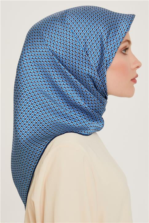 Armine Klasik Desenli Twill Saf İpek Eşarp 9210D 80 31